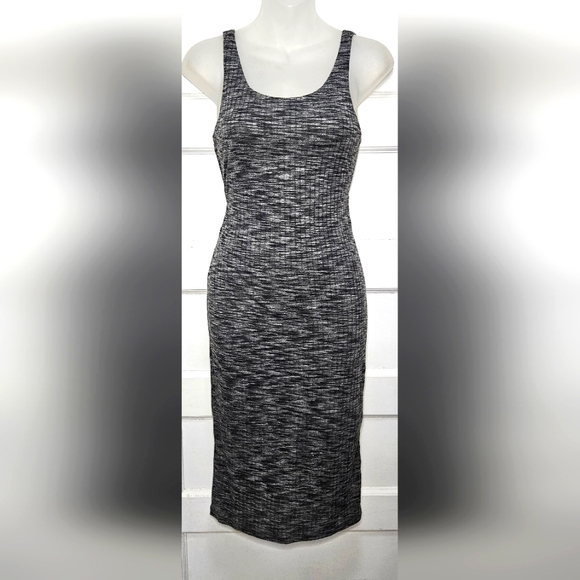 Express Midi Heather Grey Bodycon with Cut in Back Sz Xs - Picture 2 of 7